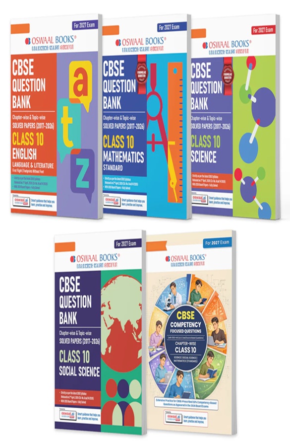 CBSE Question Banks + Competency Focused Questions English, Maths Standard, Science, Social Science For Class 10 | Chapterwise & Topicwise Solved Papers (Set of 5) For 2027 Board Exams